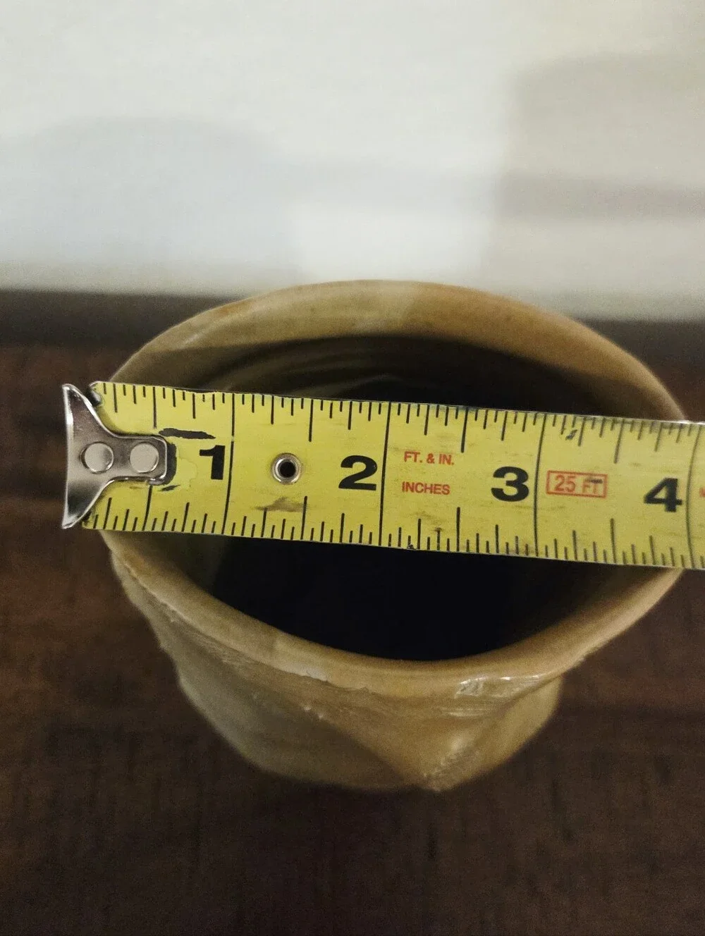 Vintage Modernist Studio Art Pottery Paper Bag Style Vase Signed